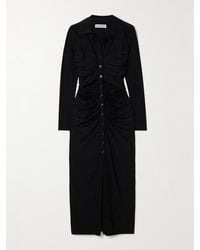 Self-Portrait - Midikleid Aus Stretch-Jersey Mit Raffungen Und Cut-Out - Lyst