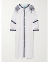 Melissa Odabash - Ally Belted Embroidered Voile Midi Dress - Lyst