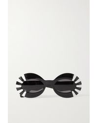 Loewe Oversized-sonnenbrille Mit Ovalem Rahmen Aus Azetat Mit Streifen - Schwarz