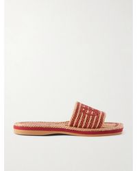 Chloé - Logo-Embroidered Striped Cord Slides - Lyst