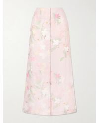 BERNADETTE - Carmen Floral-Printed Linen Midi Skirt - Lyst