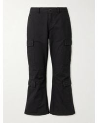 Balenciaga - Cropped Paneled Cotton-Ripstop Flared Cargo Pants - Lyst