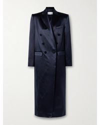 Alex Perry - Double-Breasted Cotton And Silk-Blend Satin Coat - Lyst