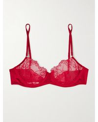Kiki de Montparnasse - La Rose Embroidered Tulle And Stretch-Silk Charmeuse Underwired Bra - Lyst