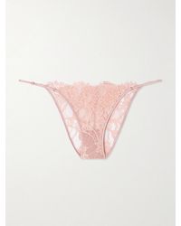 Kiki de Montparnasse - Culotte En Dentelle De Coton Mélangé Biologique À Finitions En Satin De Soie Stretch Camille - Lyst