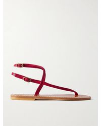 K. Jacques - Abako Lizard-Effect Leather Sandals - Lyst