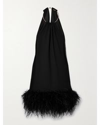 Cult Gaia - Reeves Feather-Trimmed Embellished Crepe Mini Dress - Lyst