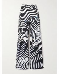 Mary Katrantzou - Bryne Zebra-Print Stretch-Jersey Wide-Leg Pants - Lyst
