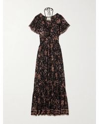 Isabel Marant - Agathe Tiered Printed Cotton And Silk-Blend Crepon Halterneck Maxi Dress - Lyst