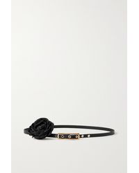 Erdem Embellished Leather Belt - Black