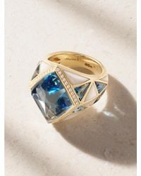 Marina B - 18-Karat Topaz, Diamond And Mother-Of-Pearl Ring - Lyst