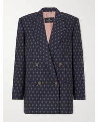 Etro - Double-Breasted Wool And Cotton-Blend Jacquard Blazer - Lyst