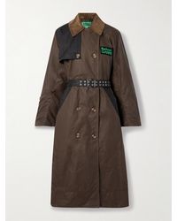 Barbour - Trench-Coat En Coton Biologique Ciré À Carreaux, Ceinture Et Finitions En Velours Côtelé X Ganni - Lyst