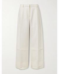 KHAITE - Linden Tiered Frayed Linen Pants - Lyst