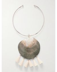 Julietta - Nacre Rhodium-Plated, Shell And Resin Necklace - Lyst