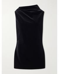 KHAITE - Astor Draped Cotton-Blend Velvet Mini Dress - Lyst