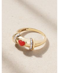 L'Atelier Nawbar - Warrior Venus 18-Karat, Rhodium-Plated, Coral And Diamond Ring - Lyst