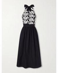 D'Estree - Lila Embroidered Cotton-Blend Midi Dress - Lyst