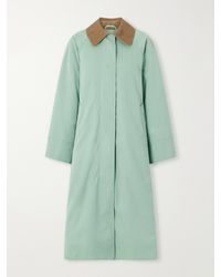 SKALL - Gaby Corduroy-Trimmed Organic Cotton Coat - Lyst