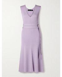 Proenza Schouler - Madeline Belted Ribbed-Knit Midi Dress - Lyst