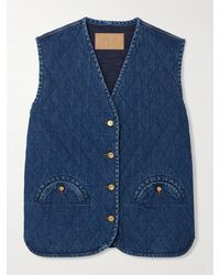 Blazé Milano - Suffolk Padded Quilted Denim Vest - Lyst