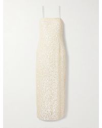 Adam Lippes - Robe Midi En Organza De Soie À Ornements Brie - Lyst