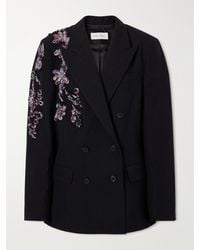 Dries Van Noten - Embellished Double-Breasted Wool-Twill Blazer - Lyst
