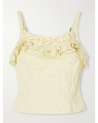 ShuShu/Tong - Cami Embellished Ruffled Cotton-Blend Cami - Lyst