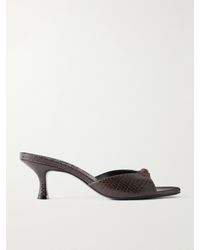 STAUD - Brynn 70 Snake-Effect Leather Mules - Lyst