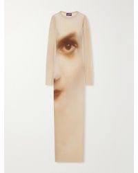 Jean Paul Gaultier - Face Printed Mesh Maxi Dress - Lyst