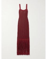 DIOTIMA - Gala Open-Back Fringed Embellished Crocheted Cotton-Blend Gown - Lyst