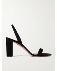 Aquazzura - So Nude 85 Slingback-Sandalen Aus Veloursleder - Lyst
