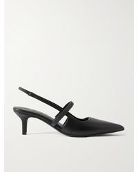 Brunello Cucinelli - Bead-Embellished Leather Slingback Pumps - Lyst
