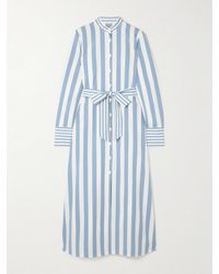 Thierry Colson - Alla Belted Striped Cotton-Poplin Maxi Shirt Dress - Lyst