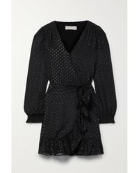 MICHAEL Michael Kors - Ruffled Fil Coupé Georgette Mini Wrap Dress - Lyst