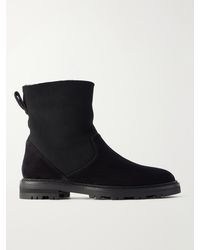 Manolo Blahnik - Tomosa 10 Shearling-Trimmed Suede Ankle Boots - Lyst