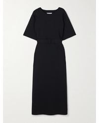 Max Mara - Amati Midikleid Aus Stretch-Crêpe Mit Gürtel - Lyst