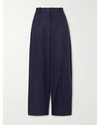 TOTEME - Hose Mit Weitem Bein Aus Flanell Mit Bügelfalten - Lyst