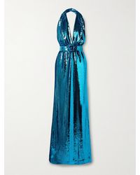 Rodarte - Embellished Sequinned Tulle Halterneck Gown - Lyst