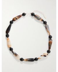 Completedworks - The Depths Of Time Beaded-Plated Agate Necklace - Lyst