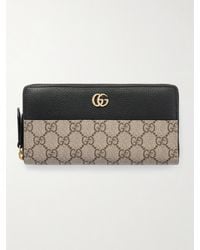 Gucci - Petite Marmont Textured Leather-Trimmed Printed Coated-Canvas Wallet - Lyst