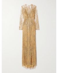 Zuhair Murad - Wrap-Effect Embellished Tulle Gown - Lyst