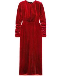 Raquel Diniz Lucy Maxikleid Aus Samt Mit Glitter-finish Und Cut-out - Rot