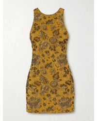 Saint Laurent - Jardin Brocade Stretch Mini Dress - Lyst