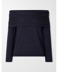 Max Mara - Faretra Off-The-Shoulder Gathered Cashmere Top - Lyst