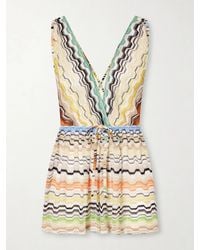 Missoni - Mare Striped Crochet-Knit Playsuit - Lyst