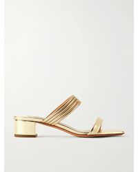 Aquazzura - Collier 35 Embellished Metallic Leather Mule - Lyst