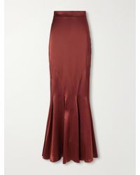 Max Mara - Tabarin Pleated Silk-Satin Maxi Skirt - Lyst