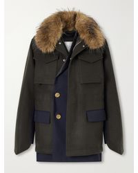 Sacai - Layered Wool Coat - Lyst