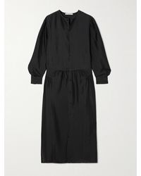 Lemaire - Silk-Satin Maxi Shirt Dress - Lyst
